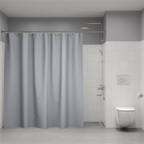 IDDIS P10PE24i11, Штора для ванной, 200x240 см, полиэтилен (PE), серый, ID P10PE24i11