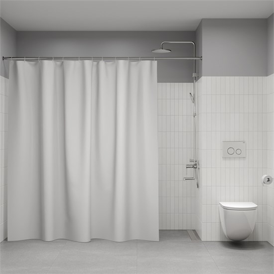 IDDIS P02PE24i11, Штора для ванной, 200x240 см, полиэтилен (PE), белый, ID P02PE24i11