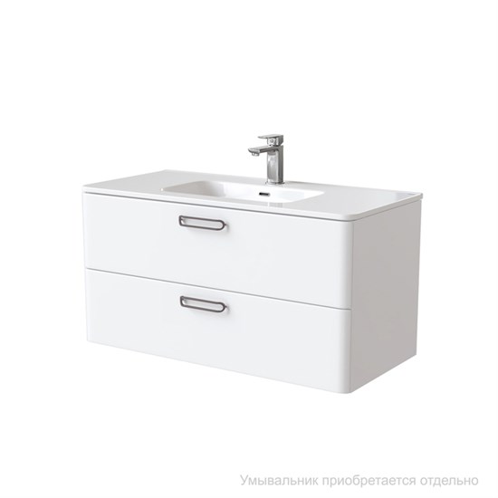 IDDIS Тумба подвесная, белая, 100 см, Брик (Brick), BRI10W1i95. Подходит умывальник: 0101000i28 BRI10W1i95