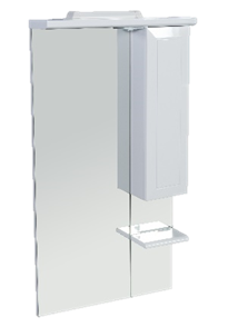RUSH Зеркало со шкафчиком и полкой 65 Белый глянец (FIM18065W) FIM18065W