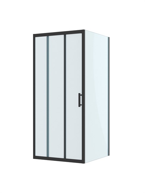 BELBAGNO Uno-195 Душевой уголок квадратный размер 90x90 см, двери раздвижные, профиль - черный матовый / стекло - прозрачное UNO-195-AF-31-90-C-NERO