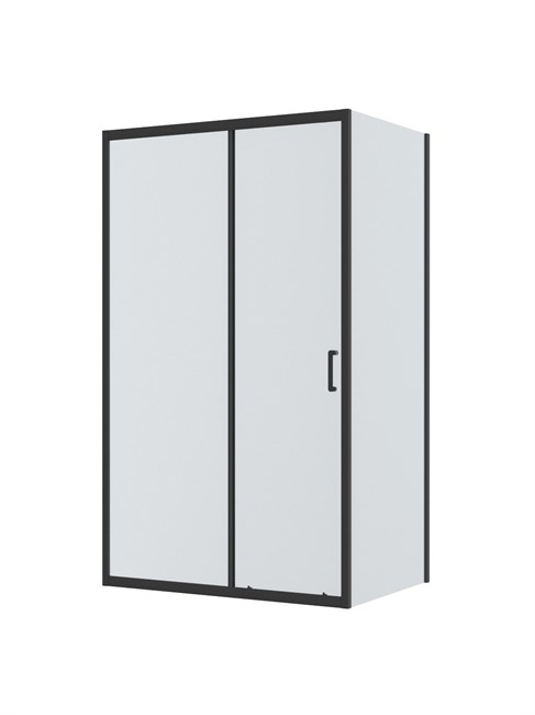 BELBAGNO Uno-195 Душевой уголок прямоугольный размер 110x100 см, двери раздвижные, профиль - черный матовый / стекло - прозрачное UNO-195-AH-1-110/100-C-NERO
