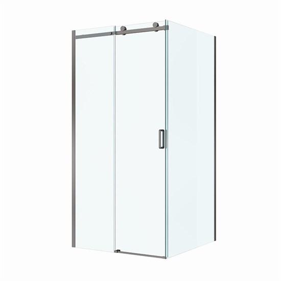 BELBAGNO Soft Close-2 Душевой уголок квадратный размер 100x100 см профиль - оружейная сталь / стекло - прозрачное, двери раздвижные SOFT_CLOSE-2-A-1-100-C-GM
