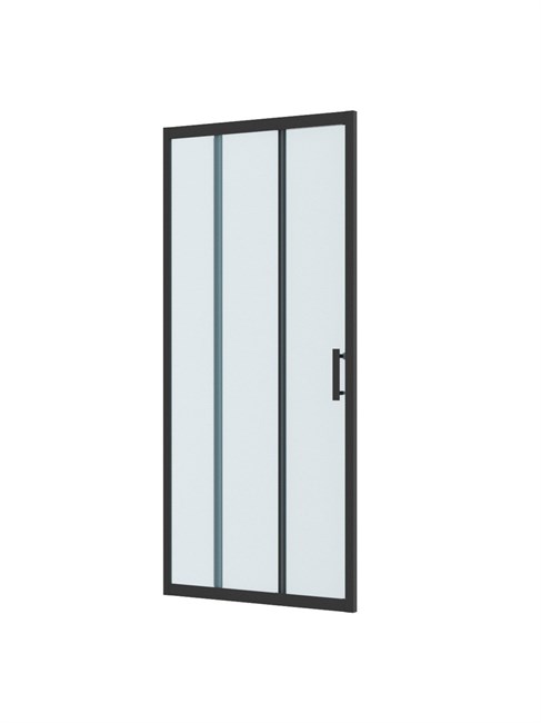 BELBAGNO Uno-195 Душевая дверь в нишу ширина 120 см, двери раздвижные, профиль - черный матовый / стекло - прозрачное UNO-195-BF-3-120-C-NERO