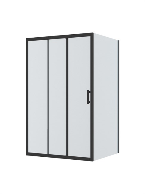 BELBAGNO Uno-195 Душевой уголок прямоугольный размер 120x70 см, двери раздвижные, профиль - черный матовый / стекло - прозрачное UNO-195-AHF-31-120/70-C-NERO