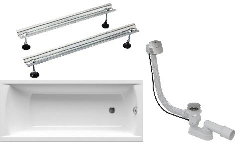 RAVAK SET-набор акриловая ванна CLASSIC 150x70 с опорой и сливом-переливом 70508041