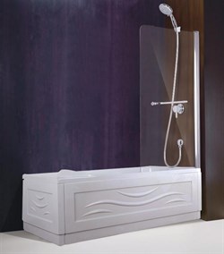 ESBANO Шторка для ванны, 80х140 см, профиль-хром, стекло 5мм easy clean, монтаж на обе стороны - фото 55266
