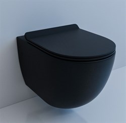 ESBANO GARCIA Унитаз подвесной, 550х370х370, сиденье ультратонкое, быстросьемное с микролифтом, цвет: черный - фото 55348