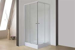 ROYAL BATH HPD 115x115 Душевой уголок квадратный, стекло 6 мм матовое, профиль алюминий  белый, дверь раздвижная - фото 66424