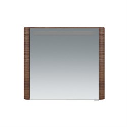 AM.PM Sensation, зеркало, зеркальный шкаф, левый, 80 см, с подсветкой, орех, текстурированная - фото 80194
