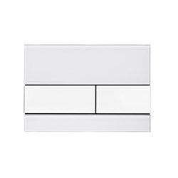 TECEsquare. Панель смыва,  стекло белое, клавиши нержавеющая сталь(сатин) - фото 87520