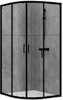Душевой уголок ABBER Schwarzer Diamant, двери раздвижные, стекло6 мм - фото 97766