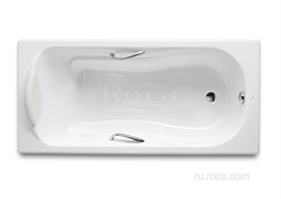 Ванна чугунная Roca Haiti 150x80 с отверстиями для ручек, anti-slip 2332G000R
