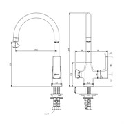 LEMARK Смеситель Ursus LM7261BLR для кухни с подключением к фильтру с питьевой водой