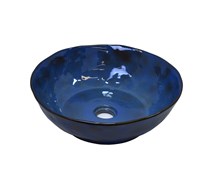 Bronze de Luxe Раковина-чаша Salamander на столешницу, сине-коричневый, 390х390х120