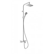 HANSGROHE Душевая система Showerpipe 230 1jet с термостатом для ванны Hansgrohe Vernis Shape 26284000 хром