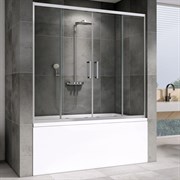 ABBER Шторка на ванну  Schwarzer Diamant AG57160, размер 160 см, двери раздвижные, стекло 6 мм