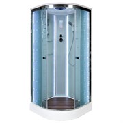 DETO Душевая кабина EM1580 LED, размер 80x80 см, профиль глянцевый хром, стекло с узором EM1580LED