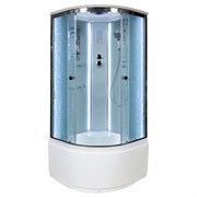 DETO Душевая кабина EM4590 LED, размер 90x90 см, профиль глянцевый хром, стекло с узором EM4590LED
