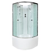 DETO Душевая кабина EM4590N без крыши, размер 90x90 см, профиль глянцевый хром, стекло с узором EM4590N