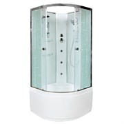 DETO Душевая кабина EM4590N с гидромассажем, размер 90x90 см, профиль глянцевый хром, стекло с узором EM4590NGM