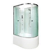 DETO Душевая кабина EM4512LN с гидромассажем, размер 120x80 см, профиль глянцевый хром, стекло с узором EM4512LNGM