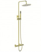 BELBAGNO Uno Душевая стойка со смесителем для верхнего и ручного душа, золото UNO-DOCM-ORO. Диаметр верхнего душа 25 см.
