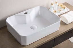 BELBAGNO Раковина керамическая накладная BB1387, прямоугольная, 500х375х135, цвет белый