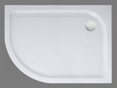 BELBAGNO Душевой поддон полукруглый-асимметричный, размер 100х80 см, высота 15 см, белый, правая версия