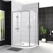 BELBAGNO Uno-195 Душевой уголок полукруглый-ассиметричный, размер 120х80 см, двери раздвижные, стекло 5 мм UNO-195-RH-2-120/80-C-Cr