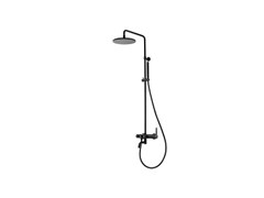 CEZARES Eco Душевая стойка со смесителем для ванны, верхний душ диаметр 25,5 см, ручной душ двухфункциональный, цвет черный матовый