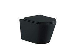 AQUATEK Вега Унитаз подвесной безободковый с сиденьем Soft Close, цвет черный матовый