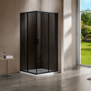 VINCEA Garda Душевой уголок двери раздвижные, размер 120х80 см, профиль - черный  / стекло - тонированное, стекло 6 мм