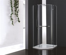 CEZARES Bergamo Душевой уголок полукруглый двери распашные, профиль - хром / стекло - прозрачное, размер 100х100 см, стекло 6 мм