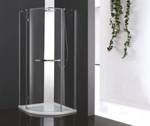 CEZARES Bergamo Душевой уголок полукруглый-ассиметричная двери распашные, профиль - хром / стекло - прозрачное, размер 120х100 см, стекло 6 мм