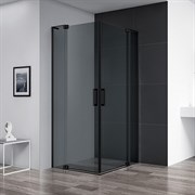 CEZARES Slider Душевой уголок прямоугольный двери распашные, профиль - черный  / стекло - серое, размер 70х70 см, стекло 8 мм