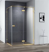 CEZARES Bellagio Душевой уголок квадратный двери распашные, профиль - брашированное золото / стекло - прозрачное, размер 100х100 см, стекло 8 мм
