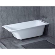 SALINI Orlanda Встраиваемая ванна с прямоугольной чашей, регулируемые ножки, донный клапан "Up&Down" белый, сифон, интегрированный слив-перелив размер 160х70 см, белый