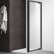 AQUATEK Душевая дверь распашные, ширина 90 см, профиль черный / стекло прозрачное, стекло 6 мм