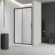 VECONI Vianno Душевая дверь раздвижная профиль - черный / стекло - прозрачное, ширина 110 см