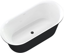 AQUANET Family Ванна акриловая овальная отдельностоящая / пристенная размер 170x80 см, белый / черный