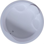 AQUATEK Аура Ванна отдельностоящая круглая без гидромассажа с фронтальной панелью с каркасом (вклеенный) со слив-переливом размер 180x180 см, белый