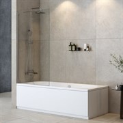 CEZARES Liberta Шторка на ванну прямоугольная ширина 80 см двери  профиль - хром / стекло - прозрачное 8 мм