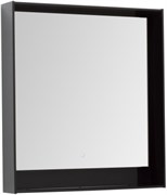 AQUANET Зеркало Милан 80 LED черный глянец
