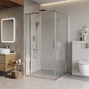 BELBAGNO Luce Душевой уголок квадратный размер 125x125 см профиль - хром / стекло - прозрачное, двери раздвижные, стекло 6 мм LUCE-A-22-100+25-C-Cr