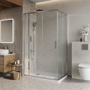 BELBAGNO Luce Душевой уголок прямоугольный размер 105x80 см профиль - хром / стекло - прозрачное, двери раздвижные, стекло 6 мм LUCE-AH-21-105/80-C-Cr