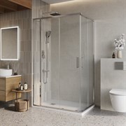 BELBAGNO Luce Душевой уголок прямоугольный размер 105x80 см профиль - хром / стекло - прозрачное, двери раздвижные, стекло 6 мм