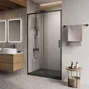 BELBAGNO Luce Душевая дверь в нишу ширина 120 см профиль - черный / стекло - прозрачное, двери раздвижные, стекло 6 мм LUCE-BF-1-120-C-NERO