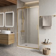 BELBAGNO Luce Душевая дверь в нишу ширина 120 см профиль - золото / стекло - прозрачное, двери раздвижные, стекло 6 мм