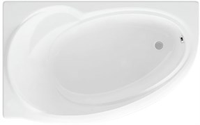 AQUATEK Бетта Ванна пристенная асимметричная левая без гидромассажа без панелей с каркасом (разборный) со слив-переливом размер 150x95 см, белый